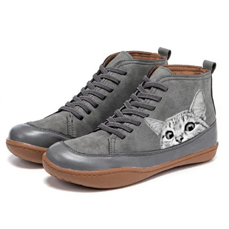 Savrani™ | Botines de piel para los amantes de los gatos