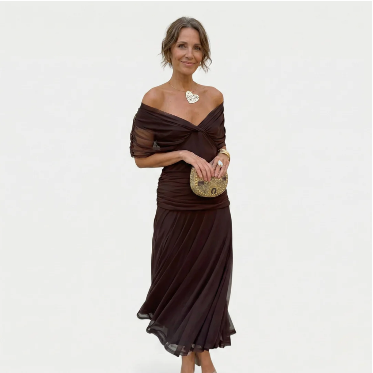 Luisa | Elegante vestido largo con escote en V que realza la silueta