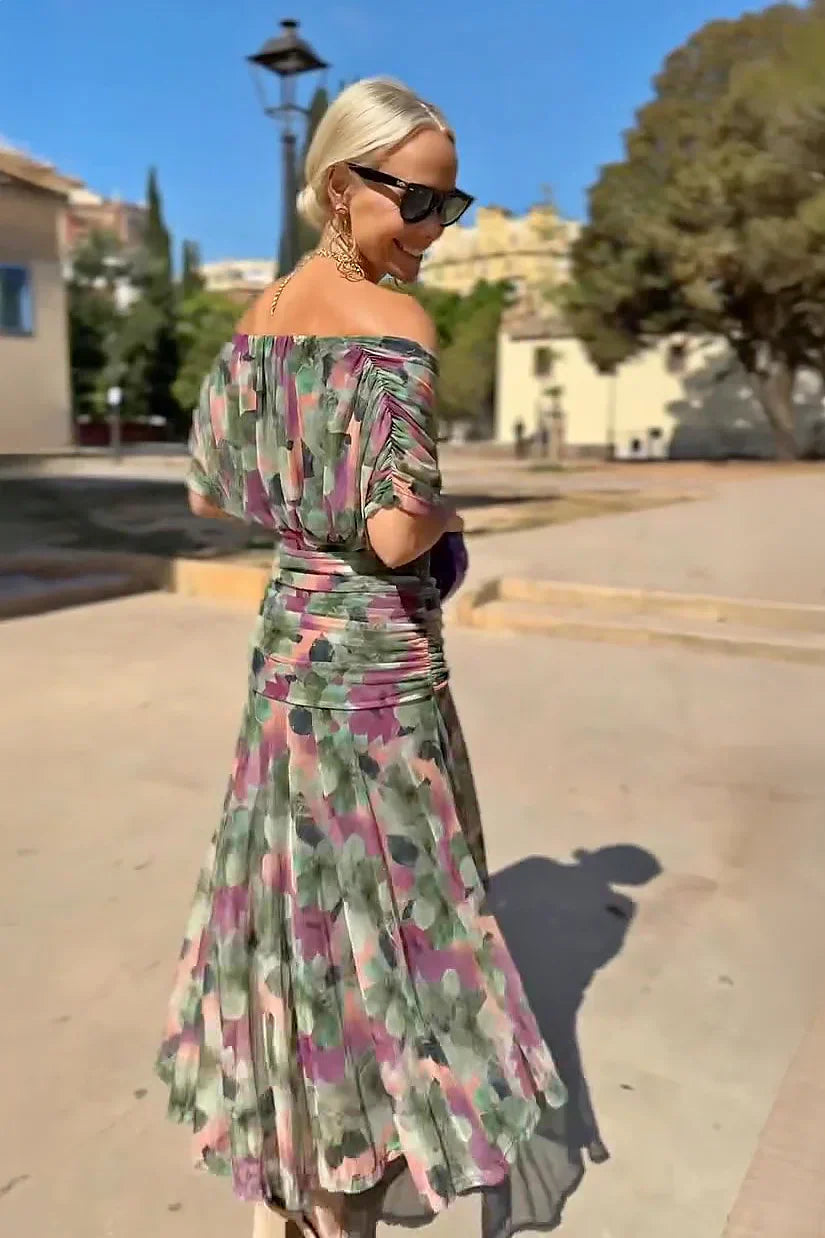 Luisa | Elegante vestido largo con escote en V que realza la silueta