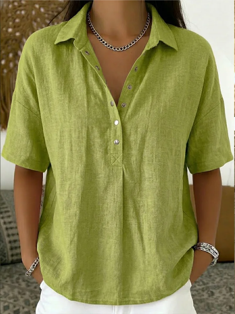 Van Delft Mode® | Blusa con cuello y detalle de botones (¡OFERTA TEMPORAL: 2 por 1!)