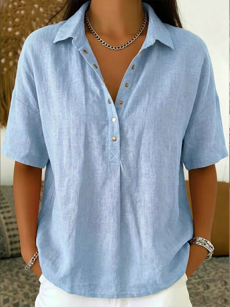 Van Delft Mode® | Blusa con cuello y detalle de botones (¡OFERTA TEMPORAL: 2 por 1!)