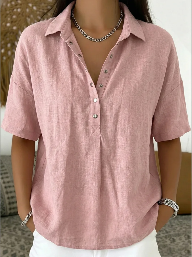 Van Delft Mode® | Blusa con cuello y detalle de botones (¡OFERTA TEMPORAL: 2 por 1!)
