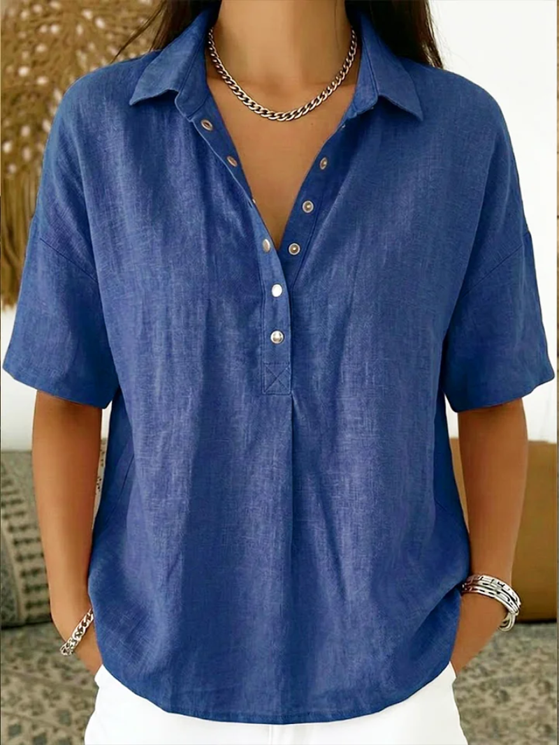 Van Delft Mode® | Blusa con cuello y detalle de botones (¡OFERTA TEMPORAL: 2 por 1!)