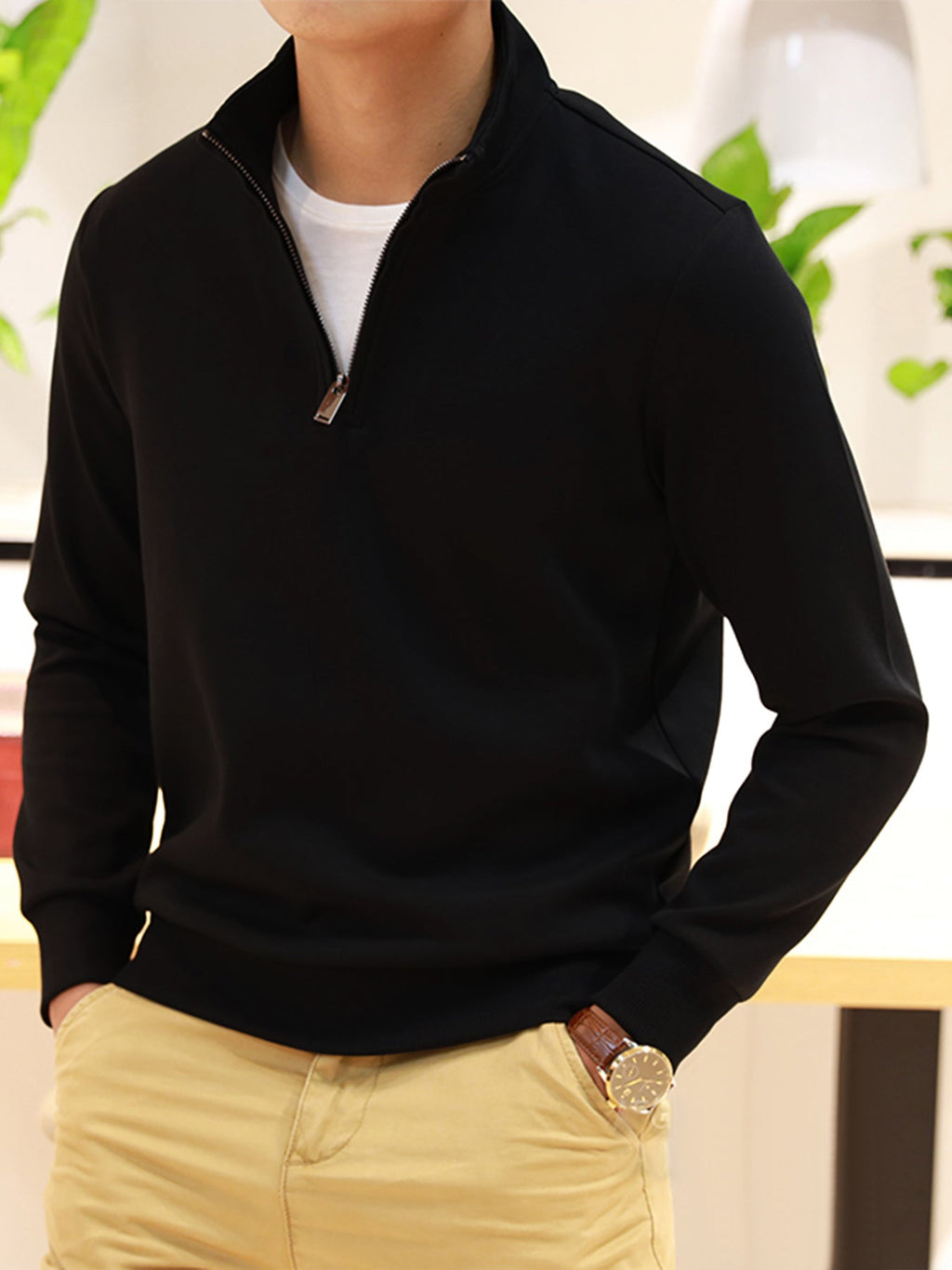 CozySpacer | Sudadera con medio cremallera