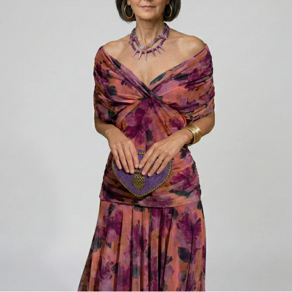 Luisa | Elegante vestido largo con escote en V que realza la silueta