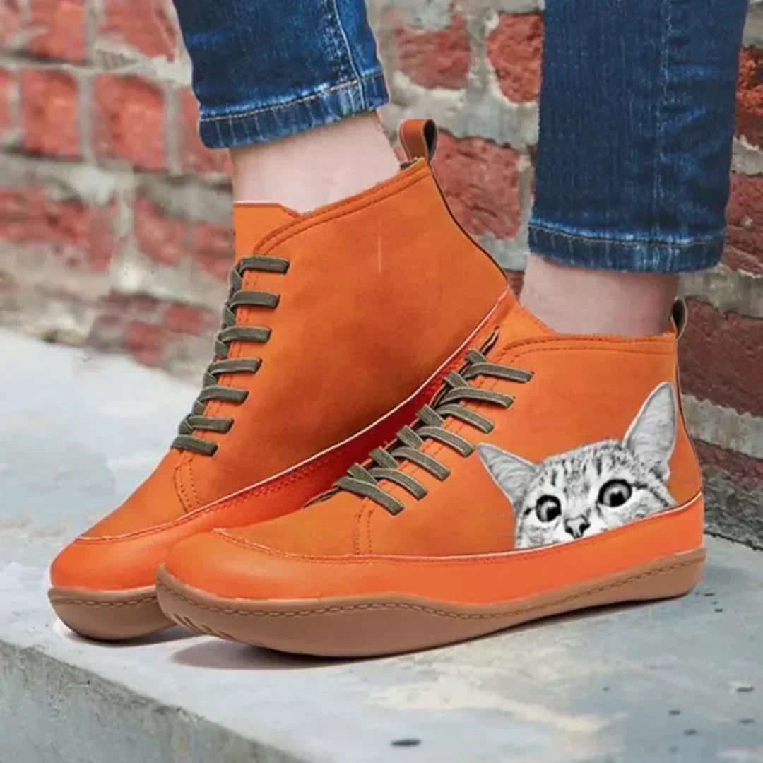 Savrani™ | Botines de piel para los amantes de los gatos