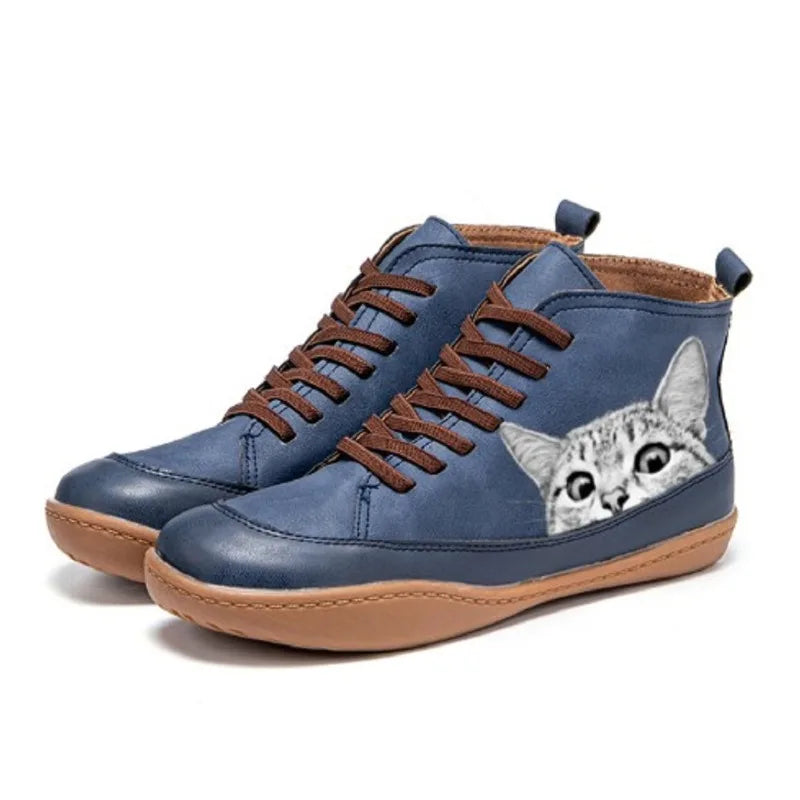Savrani™ | Botines de piel para los amantes de los gatos