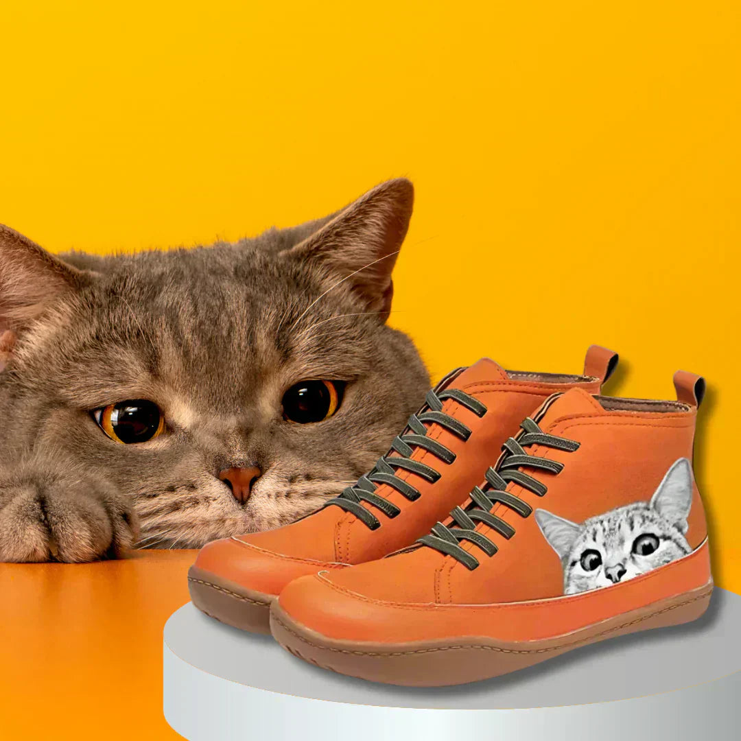 Savrani™ | Botines de piel para los amantes de los gatos