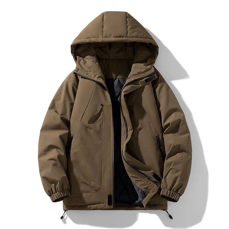 Chaqueta HoodedShield™ – Abrigo con Capucha y Cremallera