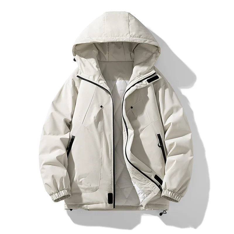 Chaqueta HoodedShield™ – Abrigo con Capucha y Cremallera
