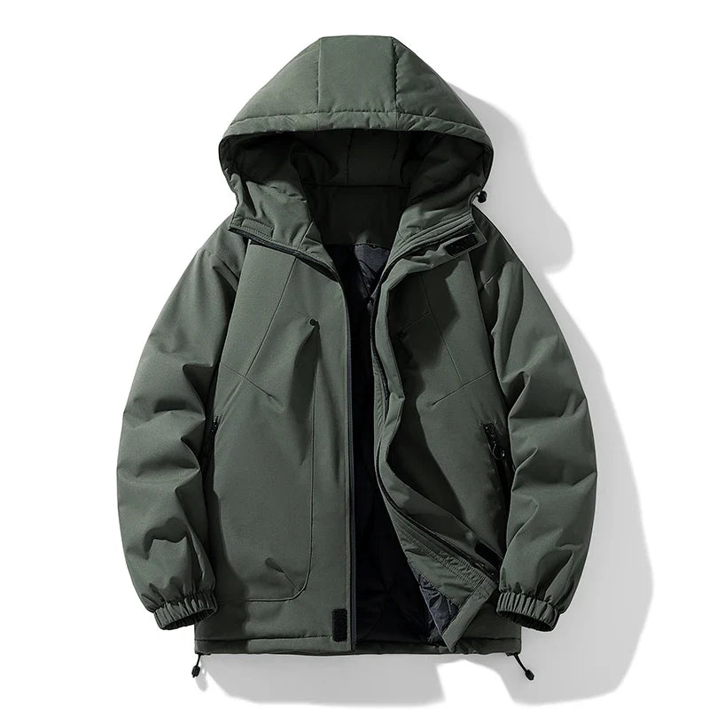 Chaqueta HoodedShield™ – Abrigo con Capucha y Cremallera