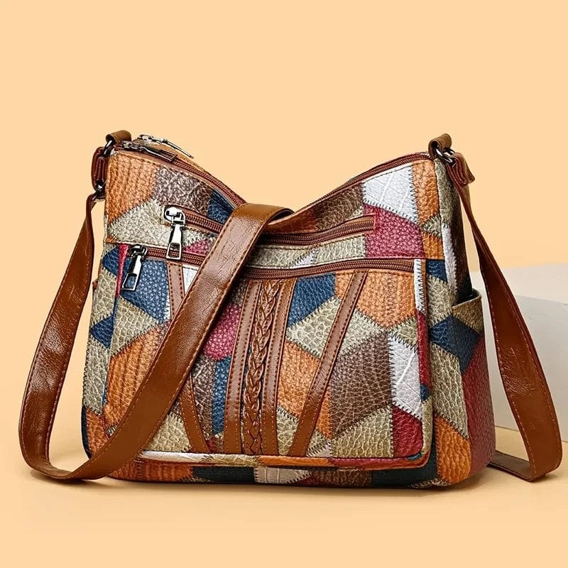 Solara™ - Bolso de mano de cuero con diseño mosaico