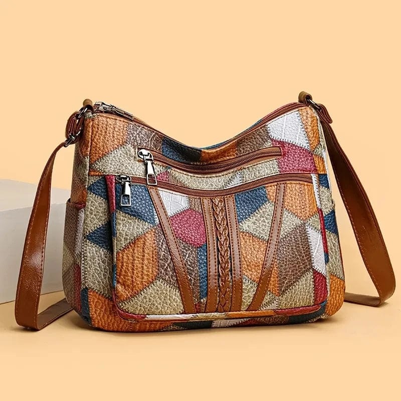 Solara™ - Bolso de mano de cuero con diseño mosaico