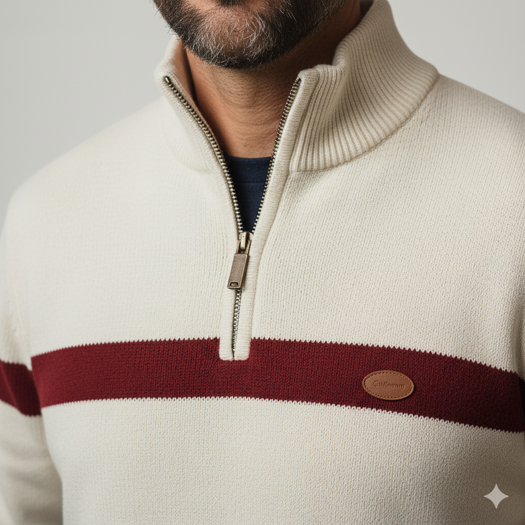 ARLO ZIP | Suéter Bicolor Premium de Media Cremallera