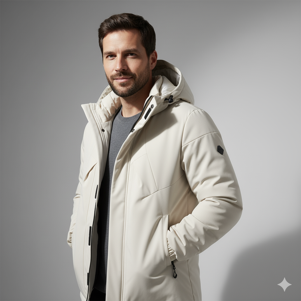 Chaqueta HoodedShield™ – Abrigo con Capucha y Cremallera