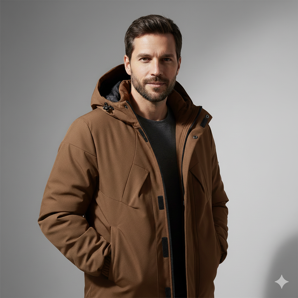 Chaqueta HoodedShield™ – Abrigo con Capucha y Cremallera