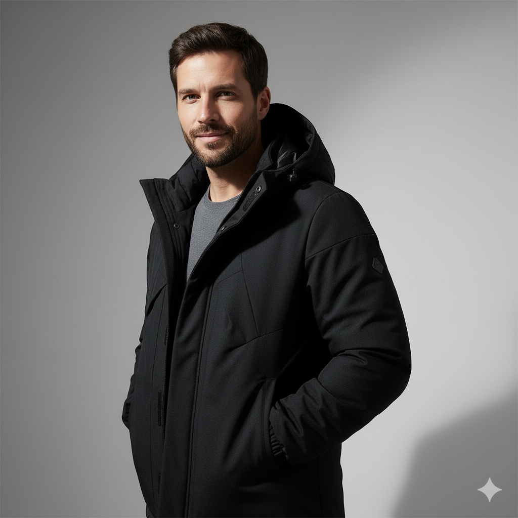 Chaqueta HoodedShield™ – Abrigo con Capucha y Cremallera