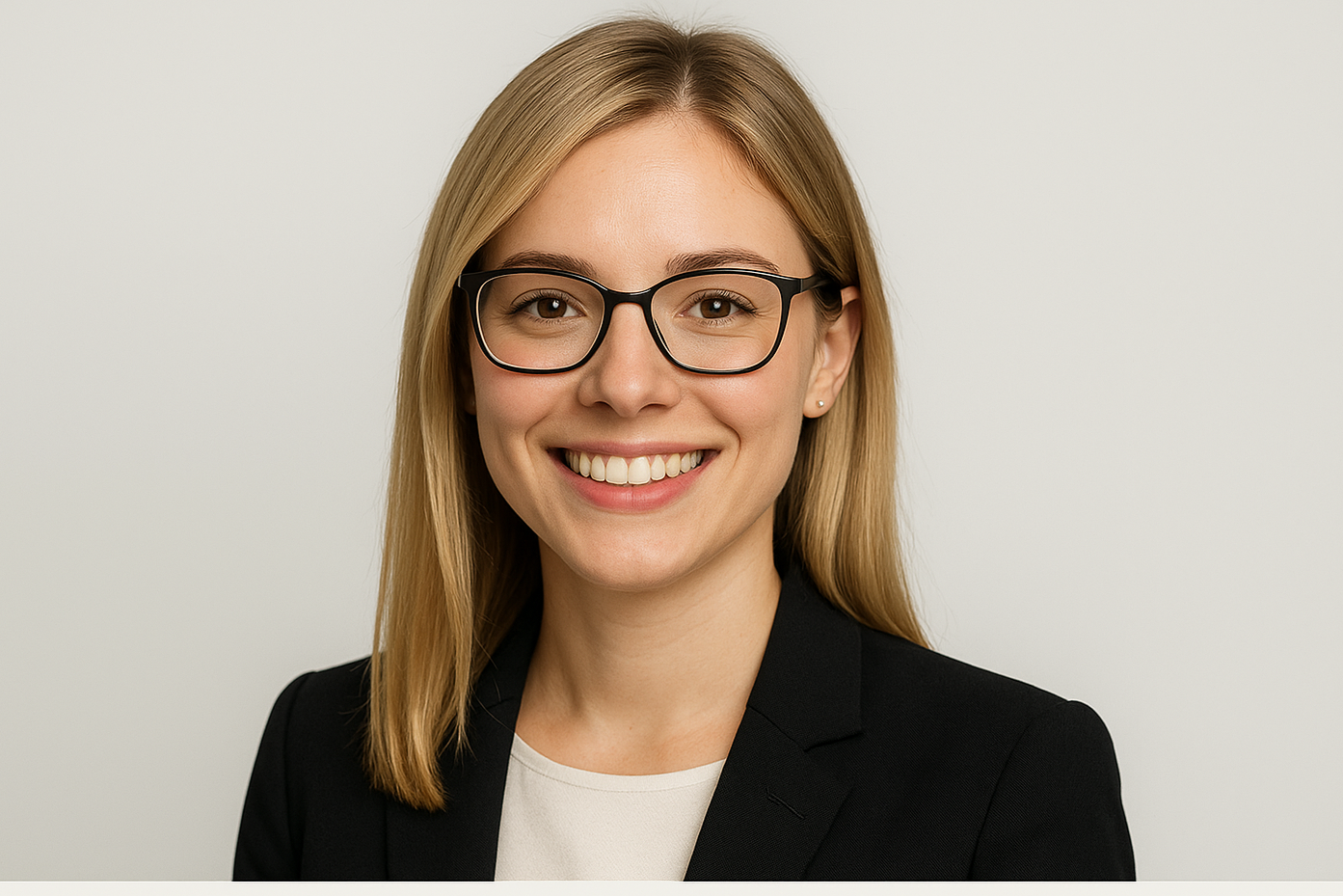hazme una imagen de perfil de ana sanchez ruiz rubia joven y con gafas