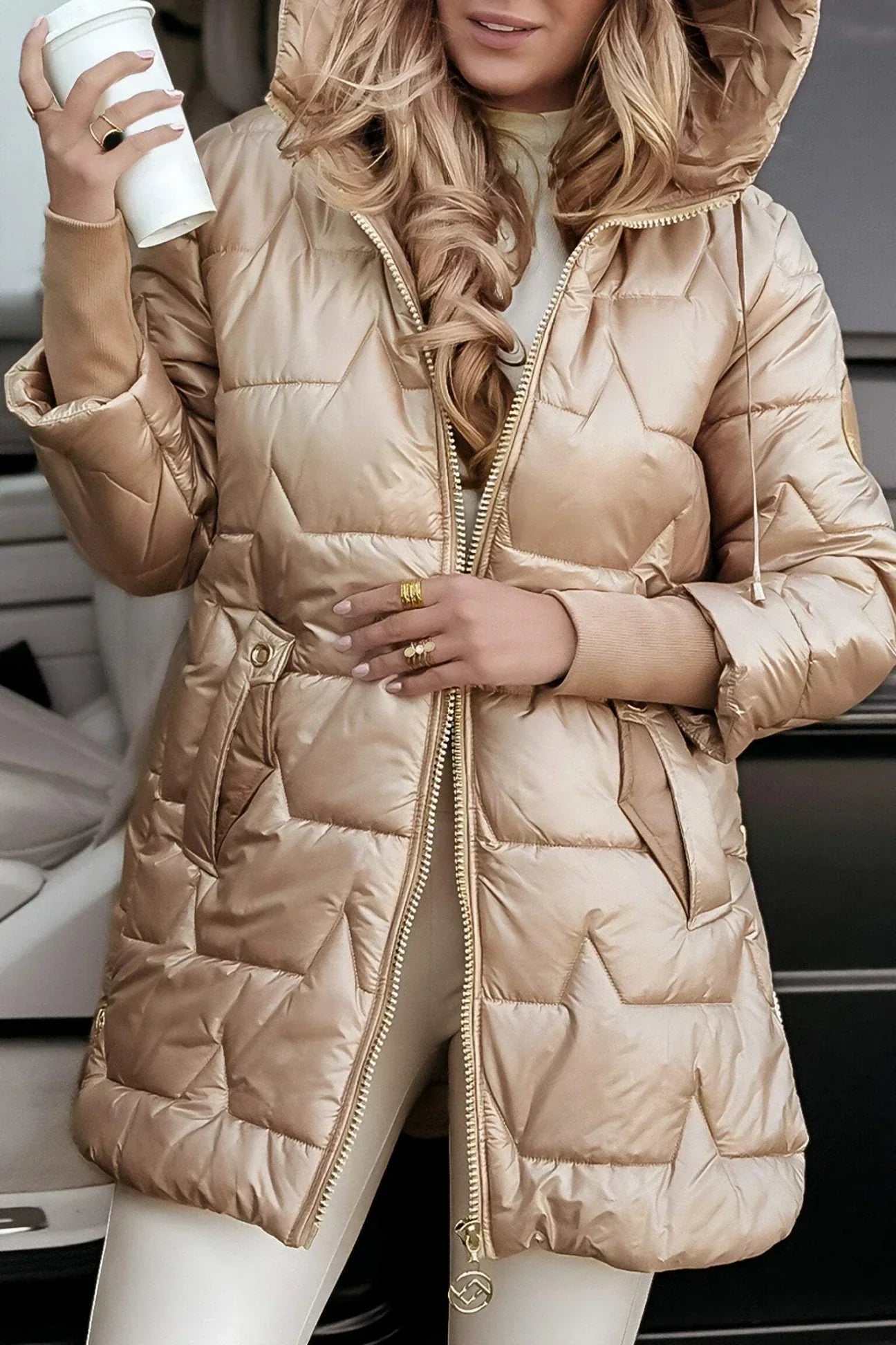 Savrani™ | Elegante abrigo de invierno con capucha y acolchado