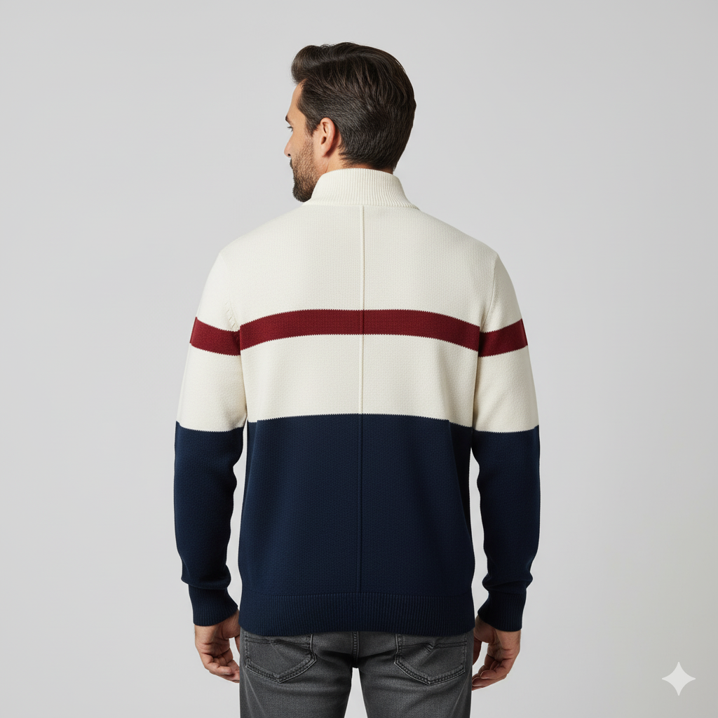 ARLO ZIP | Suéter Bicolor Premium de Media Cremallera